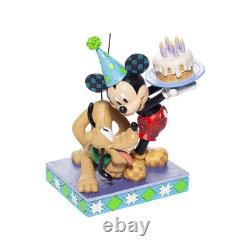 Figurine de gâteau d'anniversaire Mickey 6,2 pouces multicolore Traditions par Jim Shore cadeau