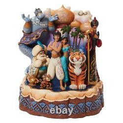 Figurine en résine 'Disney Traditions' par Jim Shore, personnages d'Aladdin sculptés de cœur, 7 pouces