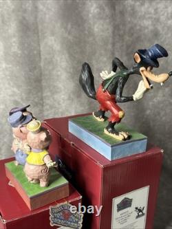 Figurines Jim Shore Disney Traditions 3 Petits Cochons 6005974 & Grand Méchant Loup
