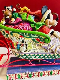 JIM SHORE Disney Traditions Riant tout le chemin Mickey Mouse Pluto Noël
