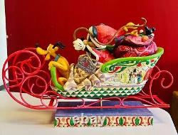 JIM SHORE Disney Traditions Riant tout le chemin Mickey Mouse Pluto Noël