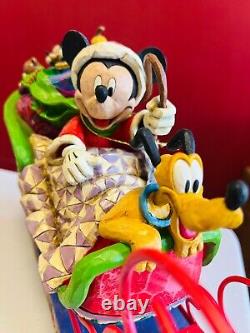 JIM SHORE Disney Traditions Riant tout le chemin Mickey Mouse Pluto Noël