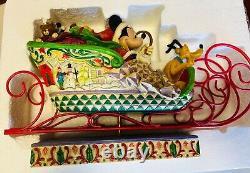JIM SHORE Disney Traditions Riant tout le chemin Mickey Mouse Pluto Noël