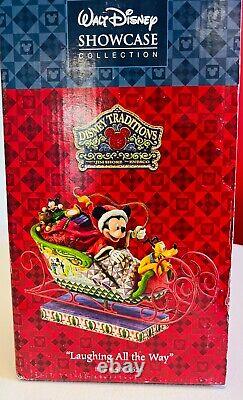 JIM SHORE Disney Traditions Riant tout le chemin Mickey Mouse Pluto Noël