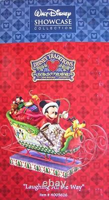 JIM SHORE Traditions Disney RIRE TOUT LE CHEMIN Mickey Mouse Pluto NOUVEAU dans la BOÎTE