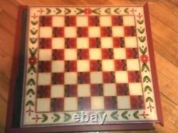 Jim Shore 3 En 1 Jeu Set Chess Checkers & Backgammon Nib! Belle Très Rare