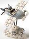 Jim Shore Disney Figurine Silver Skies Black And White Mickey In Plane Flaw