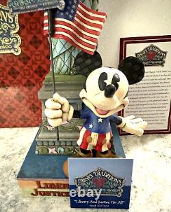 Jim Shore Disney LIBERTÉ ET JUSTICE POUR TOUS Statue de la Liberté de Mickey Mouse