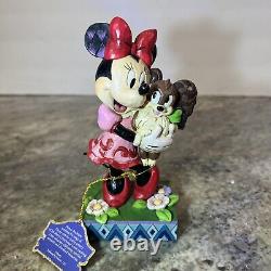 Jim Shore Disney Minnie Mouse & Fifi Chiot Furrever Friends Figurine Rare