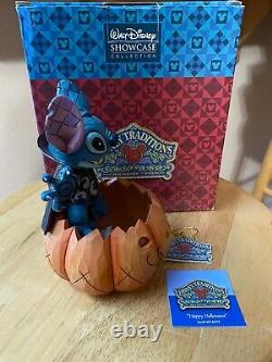 Jim Shore Disney Stitch Halloween En Citrouille Allumée Très Rare 4016579