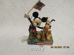 Jim Shore Disney Traditions A Banner Day-mickey & Pluton Figurine Patriotique Nib