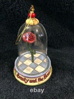 Jim Shore / Disney Traditions Beauty And The Beast Holiday Ornament Set Mint