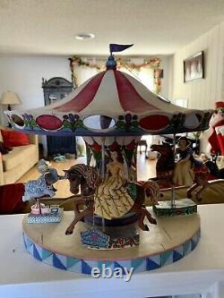 Jim Shore Disney Traditions Carrousel Avec 3 Figurines Dumbo, Blanche-neige & Belle