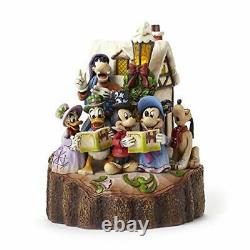 Jim Shore Disney Traditions Mickey Amis Caroling Sculpté Par Coeur 4046025