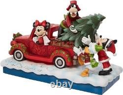 Jim Shore Disney Traditions Mickey Mouse et ses amis sur figurine de camion rouge, NIB