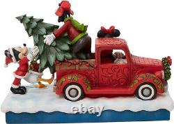 Jim Shore Disney Traditions Mickey Mouse et ses amis sur figurine de camion rouge, NIB