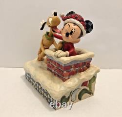 Jim Shore Disney Traditions Mickey & Pluto Sur Le Toit Figurine Rare
