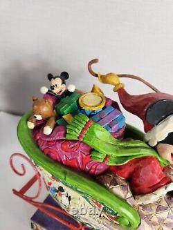 Jim Shore Disney Traditions Mickey & Pluton Rire Tout Le Chemin Le Traîneau De Noël