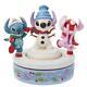 Jim Shore Disney Traditions Stitch & Angel Avec Figurine De Bonhomme De Neige Rotatif 6013061