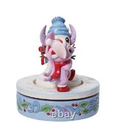 Jim Shore Disney Traditions Stitch & Angel avec figurine de bonhomme de neige rotatif 6013061