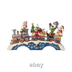Jim Shore Disney Traditions Train musical de Noël du Père Noël Mickey et ses amis