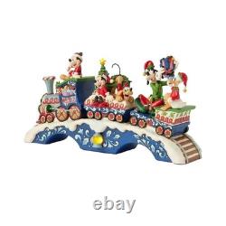 Jim Shore Disney Traditions Train musical de Noël du Père Noël Mickey et ses amis