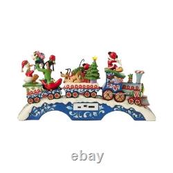 Jim Shore Disney Traditions Train musical de Noël du Père Noël Mickey et ses amis