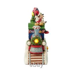 Jim Shore Disney Traditions Train musical de Noël du Père Noël Mickey et ses amis