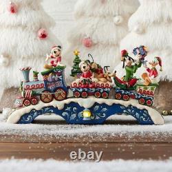 Jim Shore Disney Traditions Train musical de Noël du Père Noël Mickey et ses amis