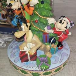 Jim Shore Les Fab Five décorant le sapin de Noël, figurine illuminée, neuf en boîte, neuf