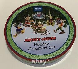 Jim Shore Traditions De Disney Mikey Mouse Holiday Ornament Set Retired Nib Rare