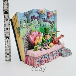 Jim Shore Traditions Disney Alice au pays des merveilles Livre d'histoire Joyeux Non-anniversaire NOUVEAU