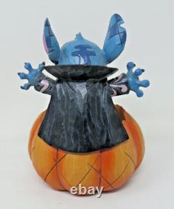 Jim Shore Traditions Disney Joyeux Halloween Stitch Vampire Jack O Lantern