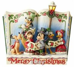 Jim Shore Traditions Disney Livre d'histoires Noël Carol Mickey Minnie 6002840 NEUF