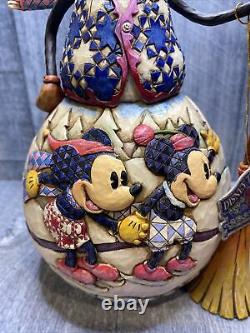 Jim Shore Vieille Fête Mode Disney Mickey Minnie Mouse Noël Snowman