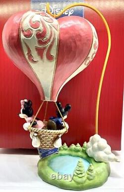 Mickey & Minnie Mouse L'amour Prend Le Vol Figure Jim Shore Nouveau Ballon D'air De Coeur