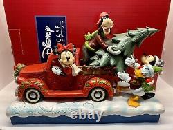 Mikey & Friends Charges De Noël Cheer Figure Disney Jim Shore Red Truck Tree
