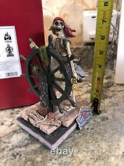 Pirates Des Caraïbes Helmsman Jim Shore Signé Autographed Skeleton Sailing