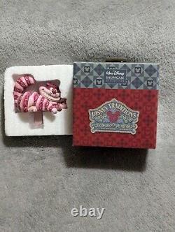 Porte-pot de fleurs Cheshire Cat d'occasion avec boîte Jim Shore Enesco Disney Traditions