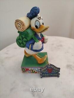 RARE Jim Shore Disney Traditions Donald Duck Je préfère faire de la randonnée 4038496