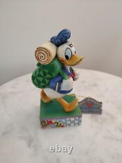 RARE Jim Shore Disney Traditions Donald Duck Je préfère faire de la randonnée 4038496