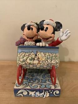 Rare Disney Jim Shore Mickey & Minnie Mouse Vieille Balade En Traîneau À La Mode 4013970