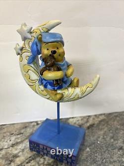 Rare Disney Jim Shore Winnie La Pooh Bedtime Bear Crescent Moon Teddy Bear