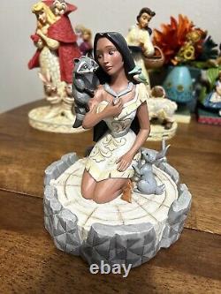 Signé Jim Shore Disney Traditions White Woodland Pocahontas Figurine De Genou