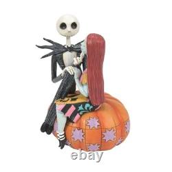 Statue/Figurine Enesco Disney Traditions Jack et Sally Assis sur une Citrouille