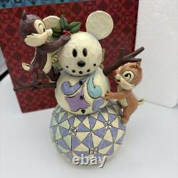 Traditions Disney Jim Shore Forêt Hivernale Merveilleux Bonhomme de Neige Chip et Dale F2