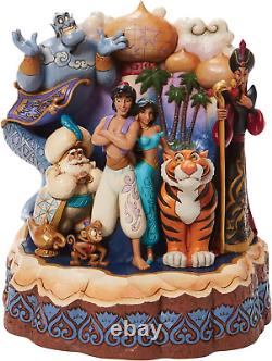 Traditions Disney par Jim Shore Figurine de personnages d'Aladdin sculptée par le cœur, 7.67