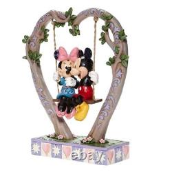 Traditions Disney par Jim Shore Mickey et Minnie Mouse sur figurine balançoire en forme de cœur