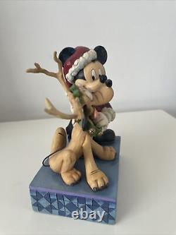 Très rare Disney Traditions Mickey et Pluto 'Le Meilleur Ami du Père Noël'