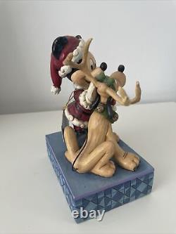 Très rare Disney Traditions Mickey et Pluto 'Le Meilleur Ami du Père Noël'